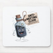 Tapis De Souris Funny Anti-Meeting Elixir | Retro Cartoon Office H (Devant)