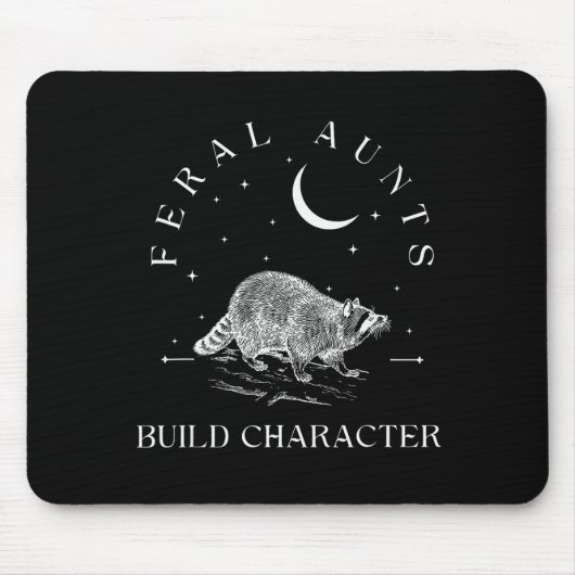 Tapis De Souris Funny Auntie Feral Aunts Build Character Raccoon L (Devant)