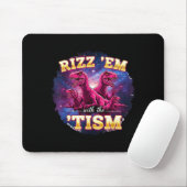 Tapis De Souris Funny Autism Rizz Em With The Tism Dinosaur Meme A (Avec souris)