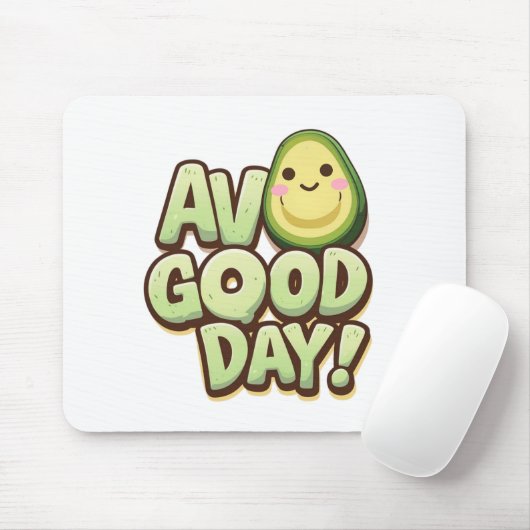 Tapis De Souris Funny Avocado Mousepad – Avo Good Day Design (Avec souris)