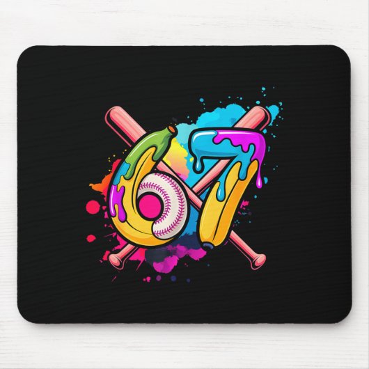 Tapis De Souris Funny Banana Baseball 67 Ice Cream Drip Meme (Devant)