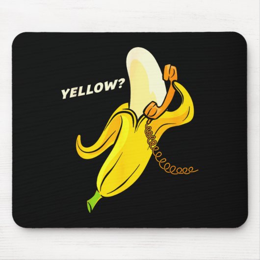 Tapis De Souris Funny Banana Phone - Yellow_ Hello_ (Devant)