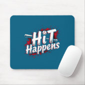 Tapis De Souris Funny Baseball Quote Gift Hit Happens  (Avec souris)