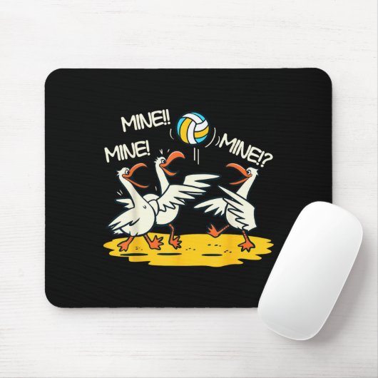Tapis De Souris Funny Bird Playing Volleyball Mine Game Day Beach (Avec souris)