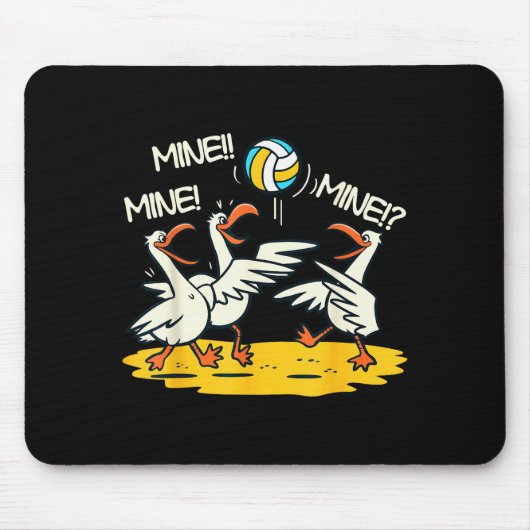 Tapis De Souris Funny Bird Playing Volleyball Mine Game Day Beach (Devant)