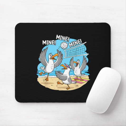 Tapis De Souris Funny Bird Playing Volleyball Mine Game Day Vibes  (Avec souris)
