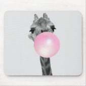 Tapis De Souris Funny Black and White Giraffe avec Bubble Gum (Devant)