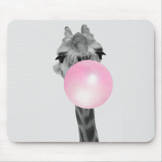 Tapis De Souris Funny Black and White Giraffe avec Bubble Gum