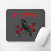 Tapis De Souris Funny Black Bird F-caw-f Anti Valentines Day Singl (Avec souris)