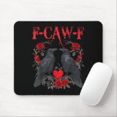 Tapis De Souris Funny Black Bird F-caw-f Anti Valentines Day Singl (Avec souris)