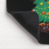 Tapis De Souris Funny Black Cat Christmas Tree  (Coin)
