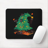Tapis De Souris Funny Black Cat Christmas Tree  (Avec souris)