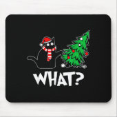Tapis De Souris Funny Black Cat Xmas Pushing Christmas Tree Over C (Devant)