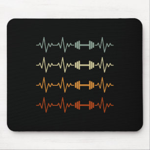 Tapis De Souris Funny Bodybuilding Heartbeat Gym Poids Bod
