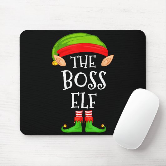 Tapis De Souris Funny Boss Elf Family Christmas Boss Elf Sweater M (Avec souris)