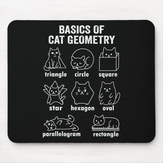 Tapis De Souris Funny Bysics Of Cat Geometry Byck To School Math T (Devant)
