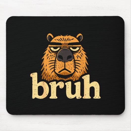 Tapis De Souris Funny Capybara Bruh Sarcastic Animal Meme Boys Tee (Devant)