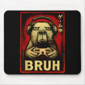 Tapis De Souris Funny Capybara Gamer Bruh Graphic Tee Men Boys Tee (Devant)