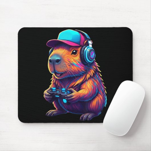 Tapis De Souris Funny Capybara Gamer Gaming Video Games Capybara (Avec souris)