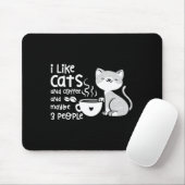 Tapis De Souris Funny Cat Coffee Gift I Like Cats And Maybe 3 Peop (Avec souris)