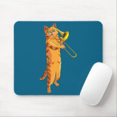 Tapis De Souris Funny Cat Playing Trombone Gift Cool Kitten Musici (Avec souris)