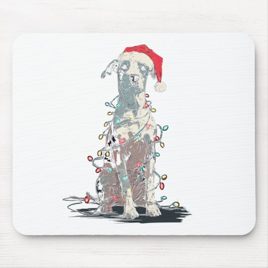 Tapis De Souris Funny Catahoula Leopard Dog Christmas Graphics Lig (Devant)