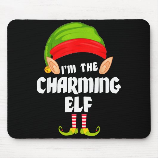 Tapis De Souris Funny Charming Elf Matching Family Group Pj Christ (Devant)