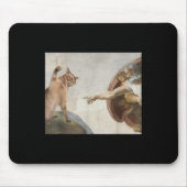 Tapis De Souris Funny Chat Dieu Création De Mème Adam Michelangelo (Devant)