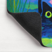 Tapis De Souris Funny Chat noir nager dans l'étang | L'art bizarre (Coin)