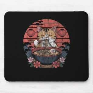 Tapis De Souris Funny Chat Ramen Graphic Tee Japonais Kawaii Anime