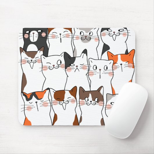 Tapis De Souris Funny Chats Kawaii (Avec souris)