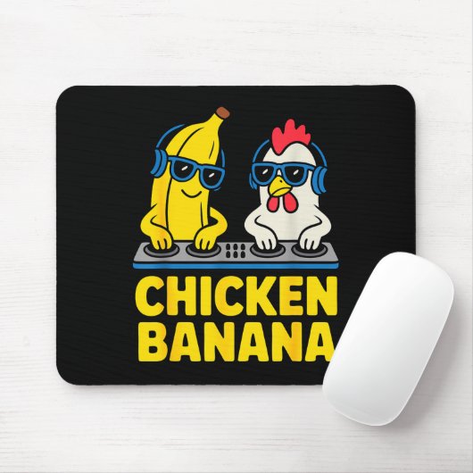 Tapis De Souris Funny Chicken Banana (Avec souris)