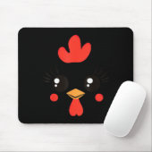 Tapis De Souris Funny Chicken Face Halloween (Avec souris)