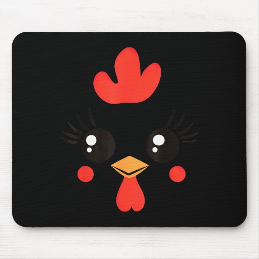 Tapis De Souris Funny Chicken Face Halloween (Devant)