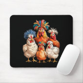 Tapis De Souris Funny Chicken Family Colorful Farm Animal (Avec souris)