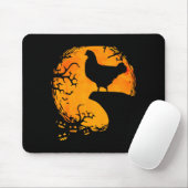 Tapis De Souris Funny Chicken Halloween Moon Silhouette Soky Chick (Avec souris)