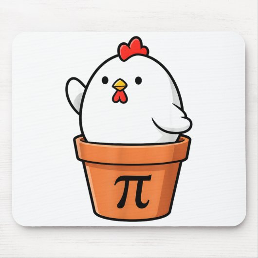 Tapis De Souris Funny Chicken Pot Pie Joyeux Pi Day 3.14 Math Ense (Devant)