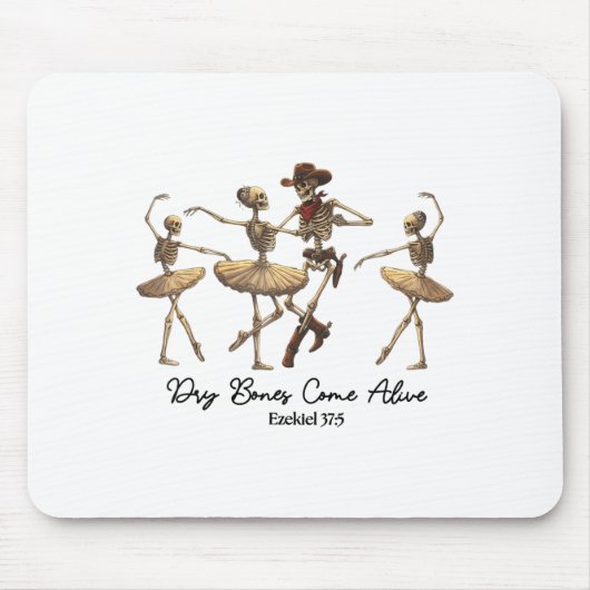 Tapis De Souris Funny Christian Halloween Ballet Cowboy Skeleton P (Devant)
