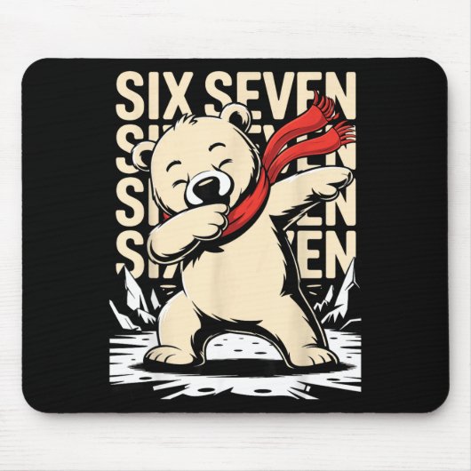 Tapis De Souris Funny Christmas Bear Dabbing Xmas Dab Six Seven 67 (Devant)