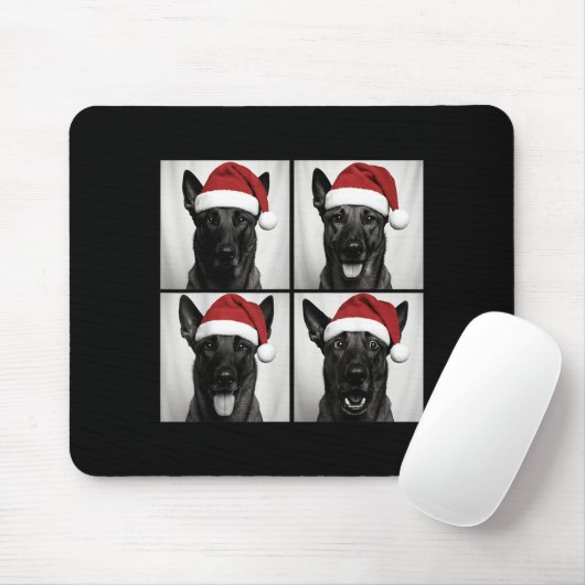 Tapis De Souris Funny Christmas Belgian Malinois Santa Dog Lover P (Avec souris)