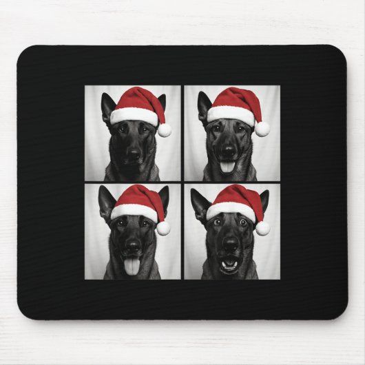 Tapis De Souris Funny Christmas Belgian Malinois Santa Dog Lover P (Devant)
