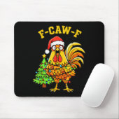 Tapis De Souris Funny Christmas Chicken Lights Santa Hat F-caw-f (Avec souris)