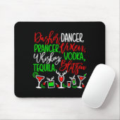 Tapis De Souris Funny Christmas Dasher Dancer Prancer Vixen Whiske (Avec souris)