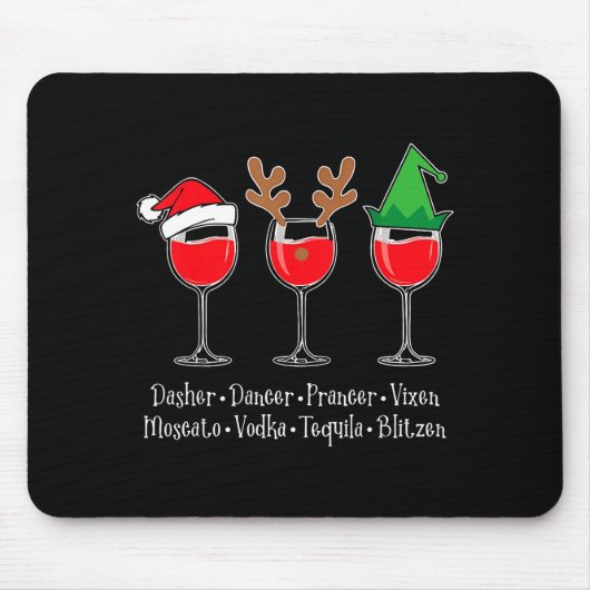 Tapis De Souris Funny Christmas Dasher Dancer Prancer Vixen Whiske (Devant)