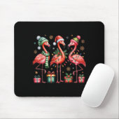 Tapis De Souris Funny Christmas Flamingos (Avec souris)