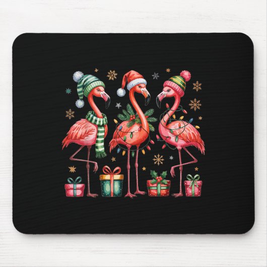 Tapis De Souris Funny Christmas Flamingos (Devant)
