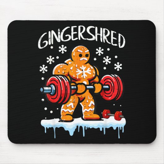 Tapis De Souris Funny Christmas Gingerbread Gingershred Gym Bodybu (Devant)