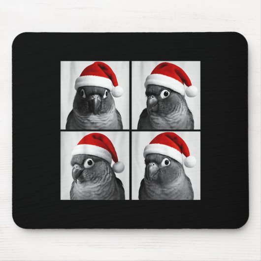 Tapis De Souris Funny Christmas Green Cheek Conure Santa Photo Boo (Devant)