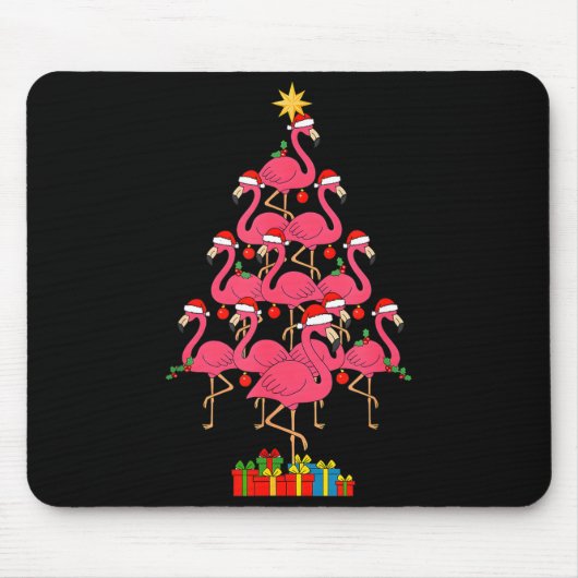 Tapis De Souris Funny Christmas Nk Flamingo Tree Holiday Bird Love (Devant)