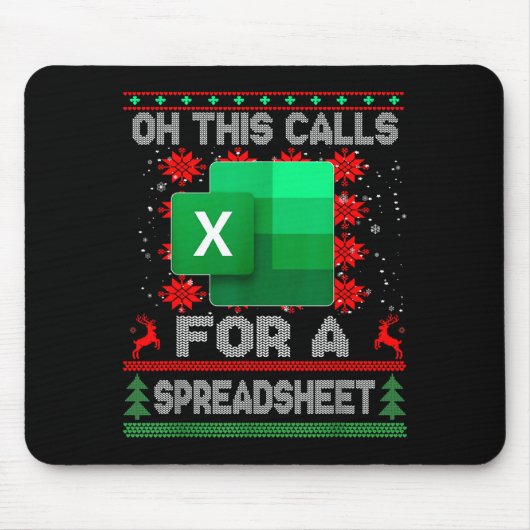 Tapis De Souris Funny Christmas Oh This Calls For A Spreadsheet Sa (Devant)